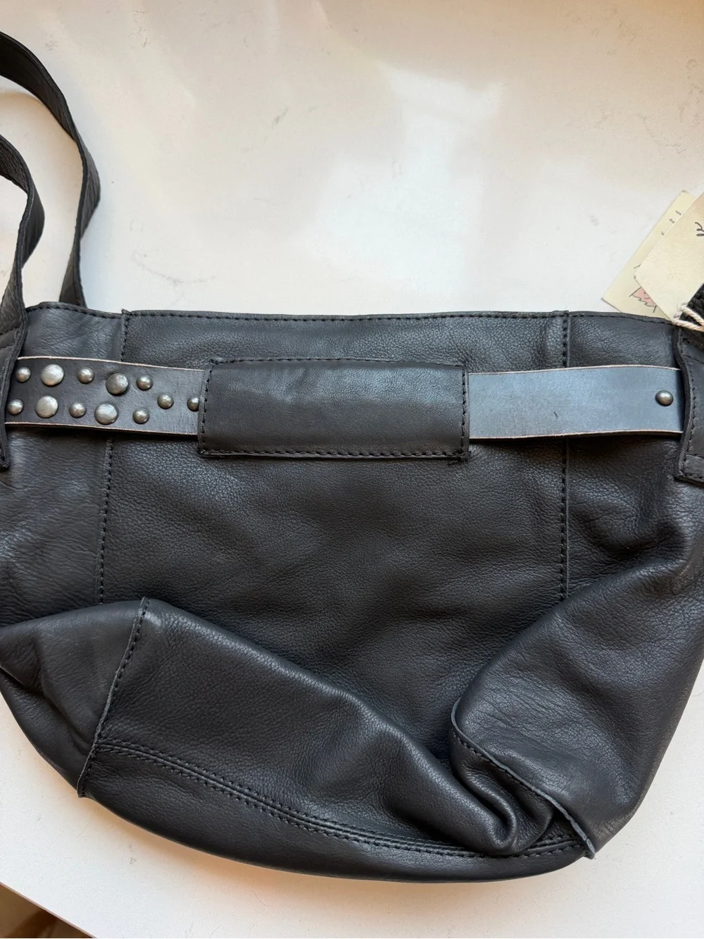 BRAND NEW- Free People Black Studded Leather Shoulder Bag - Picture 11 of 16